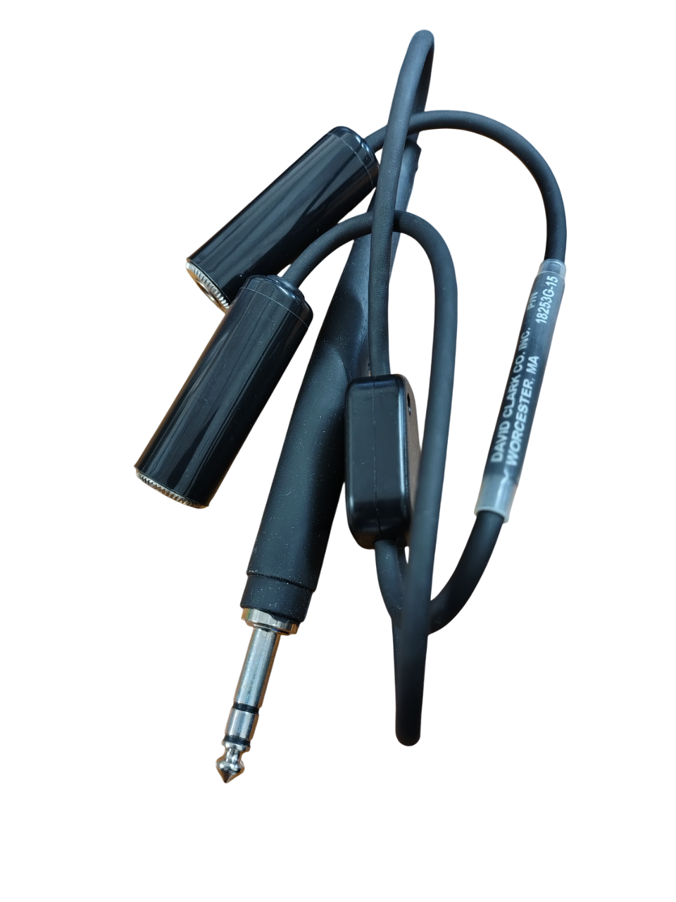 David Clark 18253G-15 Y-Cord Adapter Dual Aviation Headset Splitter for Airline & Flight Training Dual Connection.