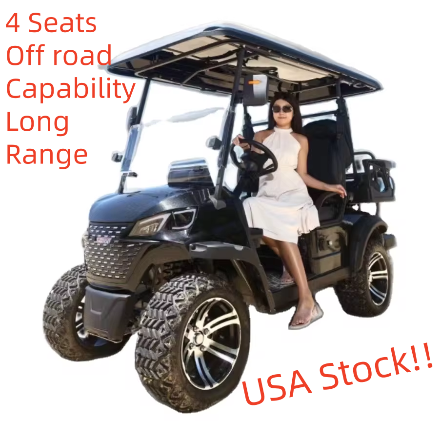 USA STOCK Canton Fair Exhibitors 4-Seater 48V115AH Lithium Battery Electric Golf Cart Street Legal with DOT CE Certification