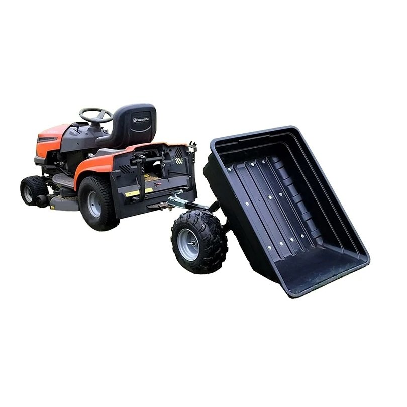 Garden farm ATV dump tractor utility trailer with 4 Wheels Plastic box