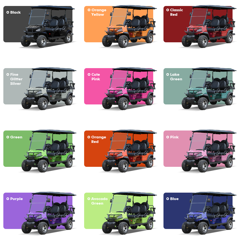 New Export Club Electric Cart 4+2 6 seater Off-road Electric Golf Course Car Hunting Car Atv Manufacturer Ce