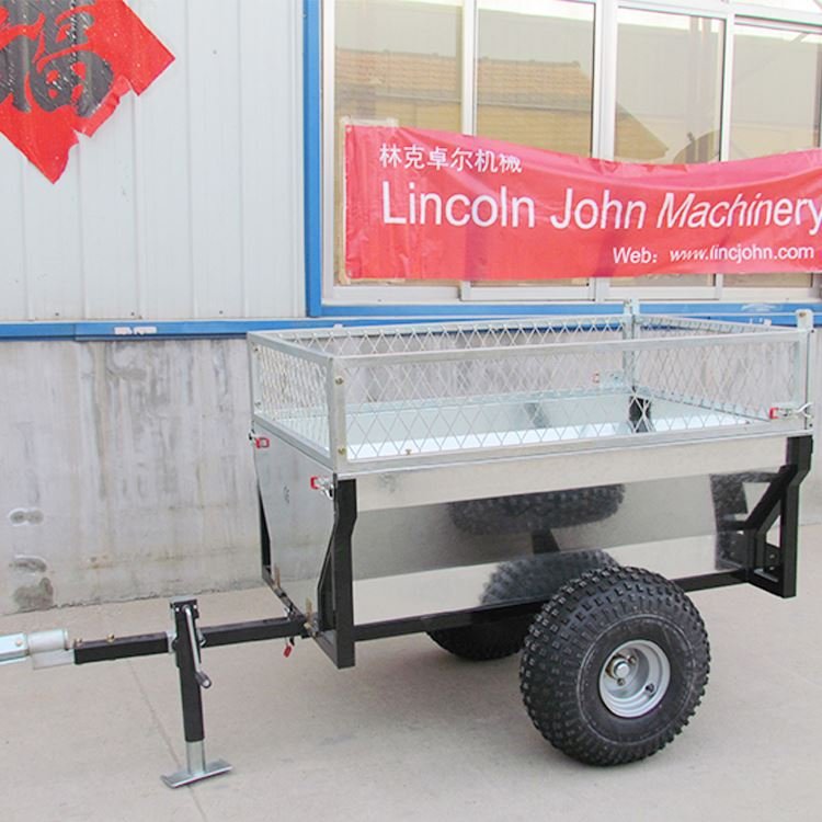 Atv Log Skidder Arch Hauler Farm Galvanized Tipping Cargo Tractor Tipping Trailer 3 Tons Garden Trailer