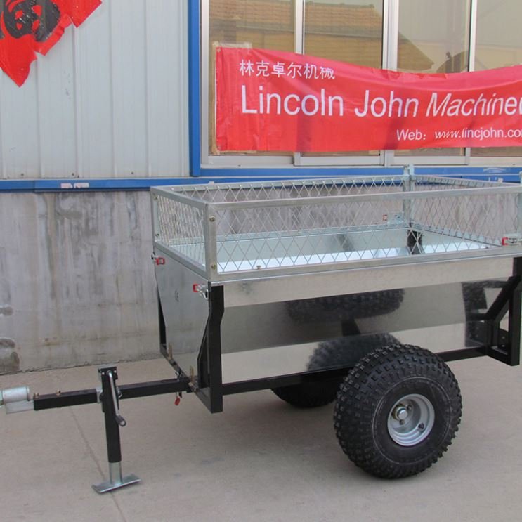 Atv Log Skidder Arch Hauler Farm Galvanized Tipping Cargo Tractor Tipping Trailer 3 Tons Garden Trailer