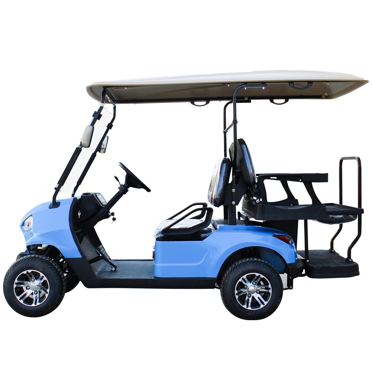 4 Wheel Electric Golf Cart Lithium Battery Comfortable Golf Cart 4+2 6 Seater Sightseeing Car