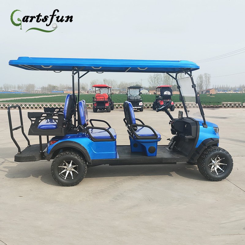 4 6 seats lifted 14 inches off road tires street legal 72V lithium battery electric glof cart 6 seater