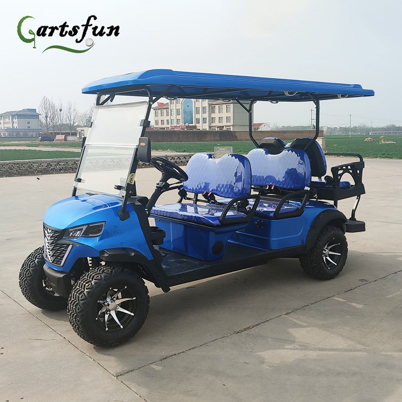 4 6 seats lifted 14 inches off road tires street legal 72V lithium battery electric glof cart 6 seater