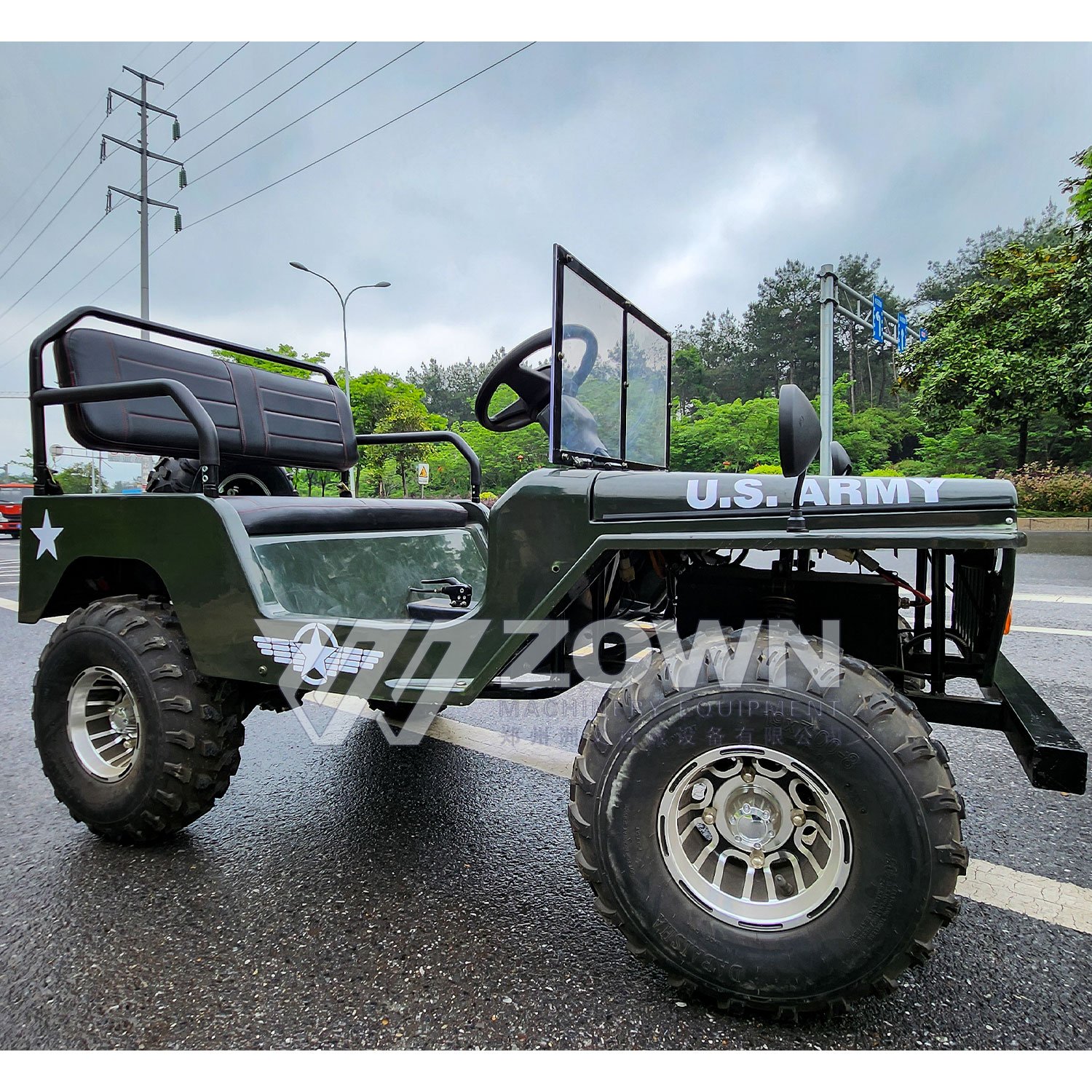 110/125/150cc Mini Kids Willys Jeep with 2 Seats for Adults Off road buggy Atv/utv