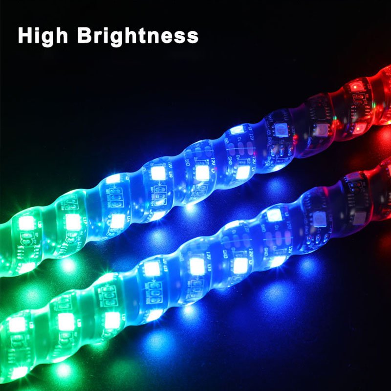 2 Year Warranty RGB Chasing LED Antenna 2ft 3ft 4ft Whip Light for Can am ATV UTV RZR Dune Buggy 4 Wheeler Offroad Jeep Truck