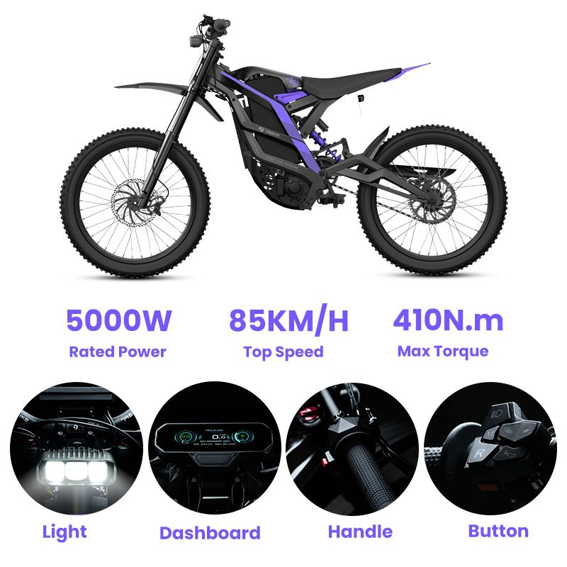 79Bike Falcon M Dirt Bike Electric 8000W 410N.M 72V Hybrid Brakes Electric Dirt Bike Adult Enduro Motorcycle Moped Electric Bike