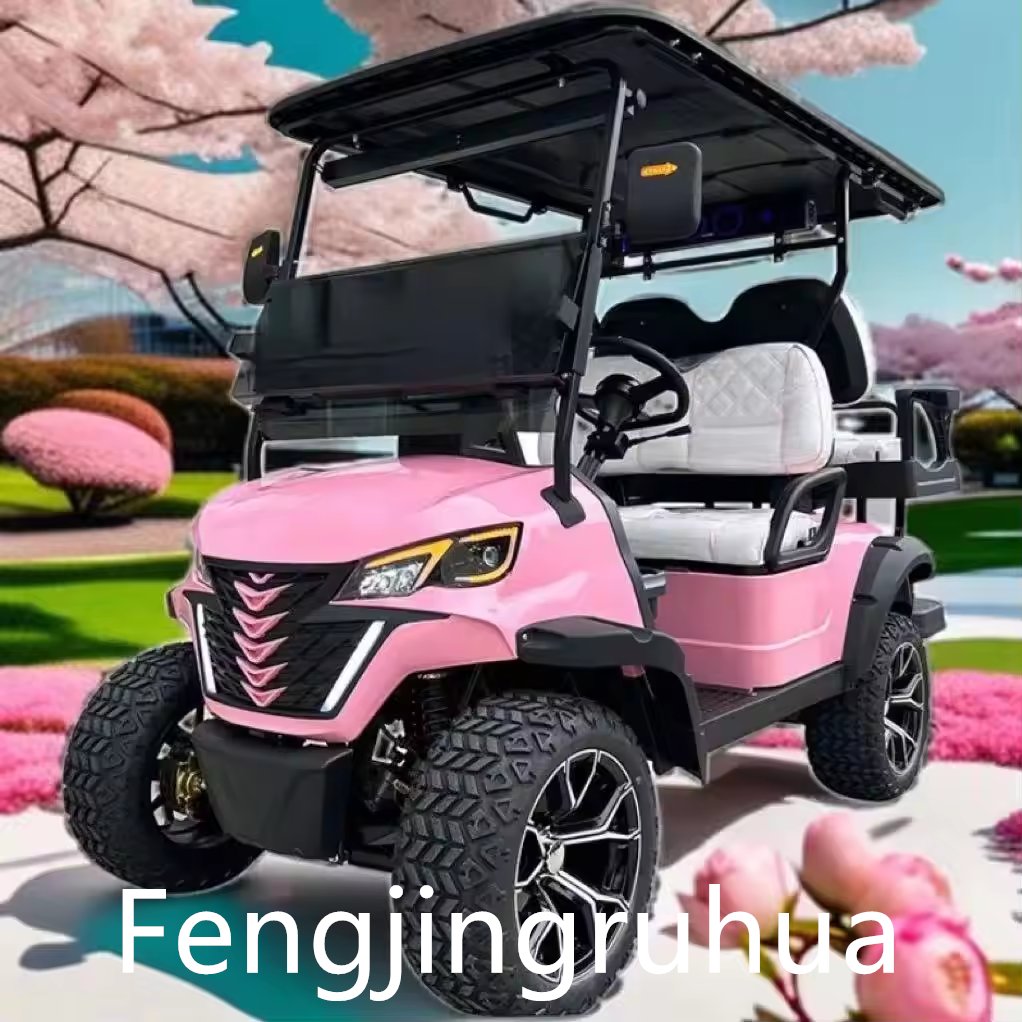 2024 New Type Electric 4 Seater Golf Cart Customized+ABS plastic roof front disc brake and rear drum brake