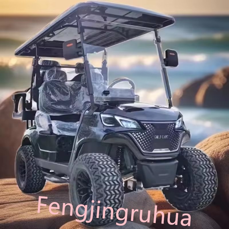 2024 New Type Electric 4 Seater Golf Cart Customized+ABS plastic roof front disc brake and rear drum brake