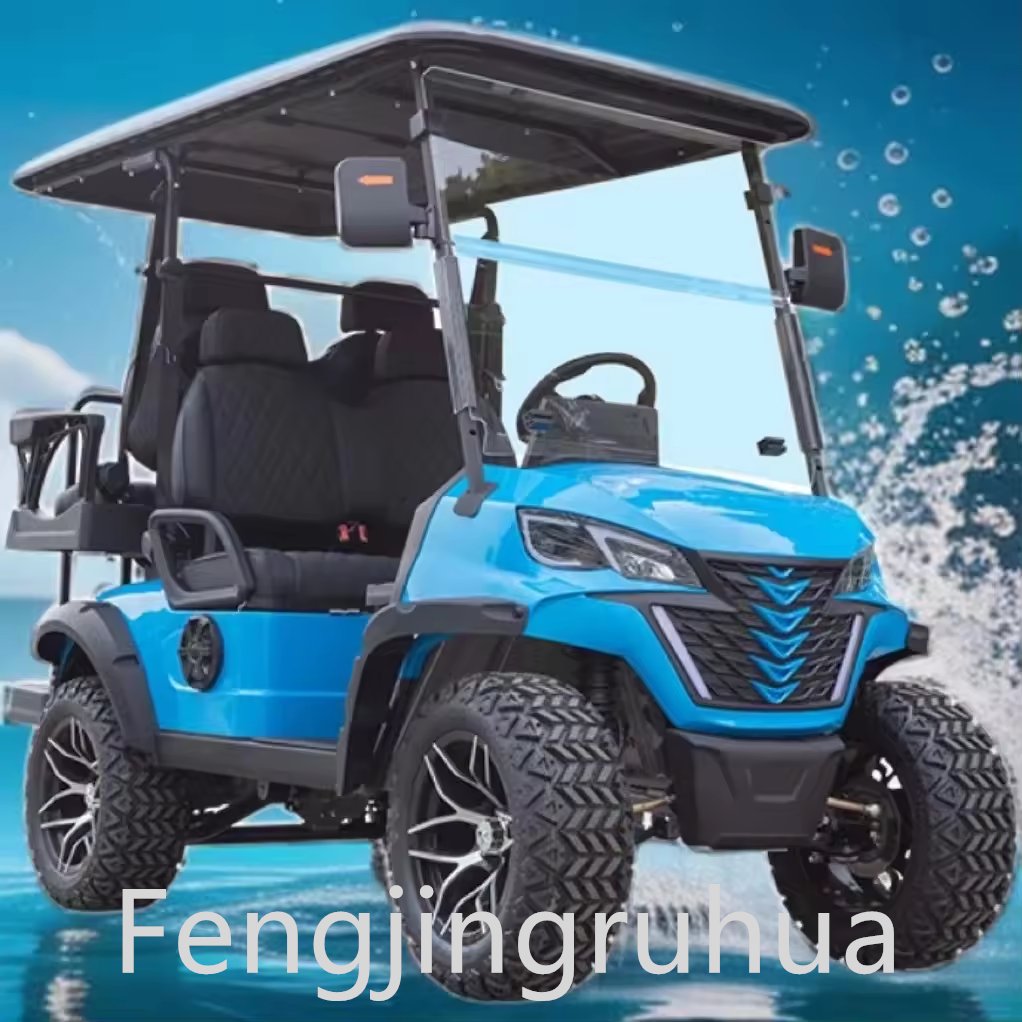2024 New Type Electric 4 Seater Golf Cart Customized+ABS plastic roof front disc brake and rear drum brake