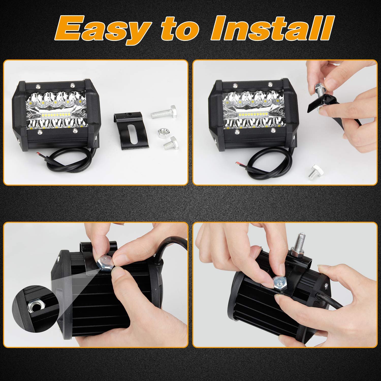 4 inch 60W LED Work Light Bar Spot Flood Combo Beam Driving Lamp Offroad Boat Car Tractor Truck SUV ATV 12V 24V 4x4 Accessories