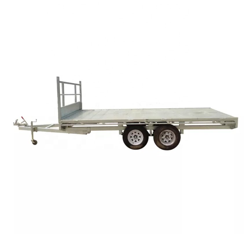 Factory Supply Customized Market Type Hot Galvanized Flat Bed Trailers with Boxes for Excavator , digger , motorbike and ATV