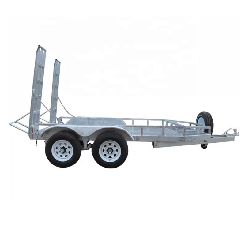 Factory Supply Customized Market Type Hot Galvanized Flat Bed Trailers with Boxes for Excavator , digger , motorbike and ATV