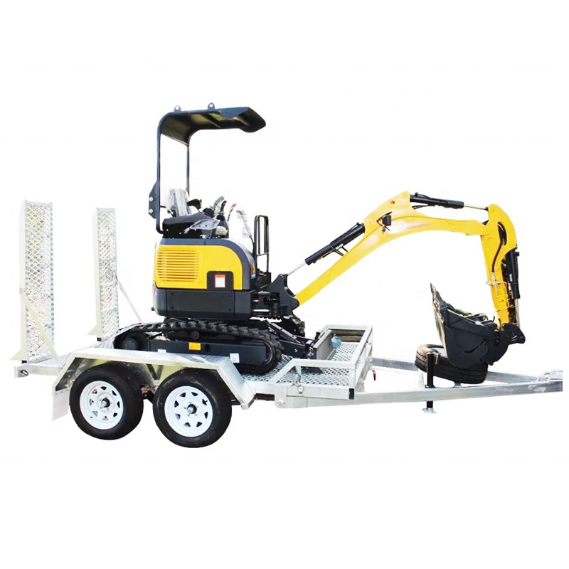 Factory Supply Customized Market Type Hot Galvanized Flat Bed Trailers with Boxes for Excavator , digger , motorbike and ATV