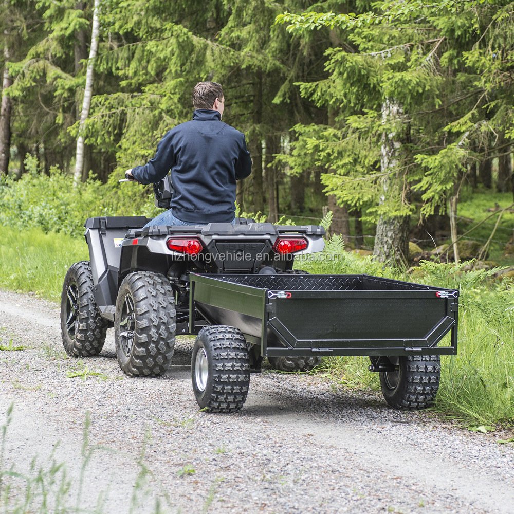 mini log trailer with crane,off road atv trailer,quad bike towable forest log trailer with crane