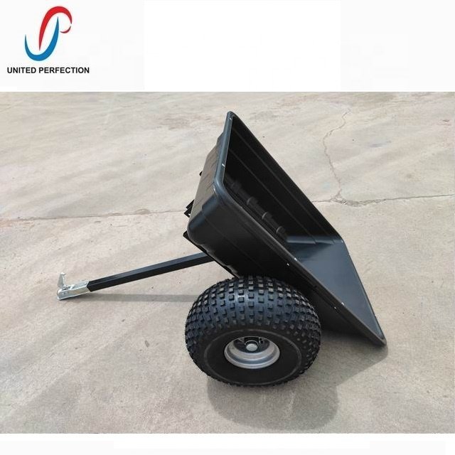 SEP EXPO 2021 Promotional 300L 10 Cuft atv tow behind trailer tractor trailer 2 WHEEL DUMP TRAILER with heavy load