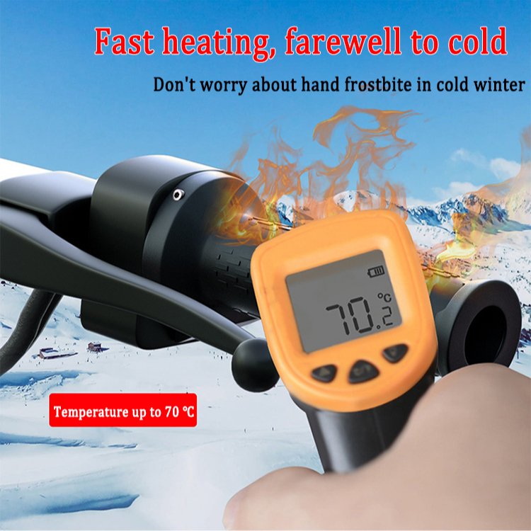 Cold Protection Heating Handlebar Hand Warmer ATV Electric Heated Grips For 4 Wheeler