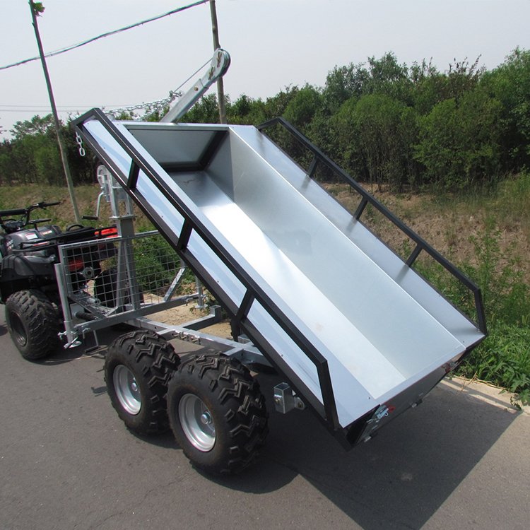 High-Capacity Outdoor Garden Atv Dump Trailer Cart Farm Atv Trailer Kits Forest Trailer