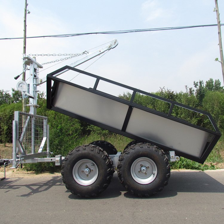 High-Capacity Outdoor Garden Atv Dump Trailer Cart Farm Atv Trailer Kits Forest Trailer