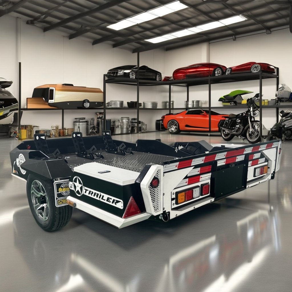 A trailer that can carry ATVs and motorcycles Electric lift trailer