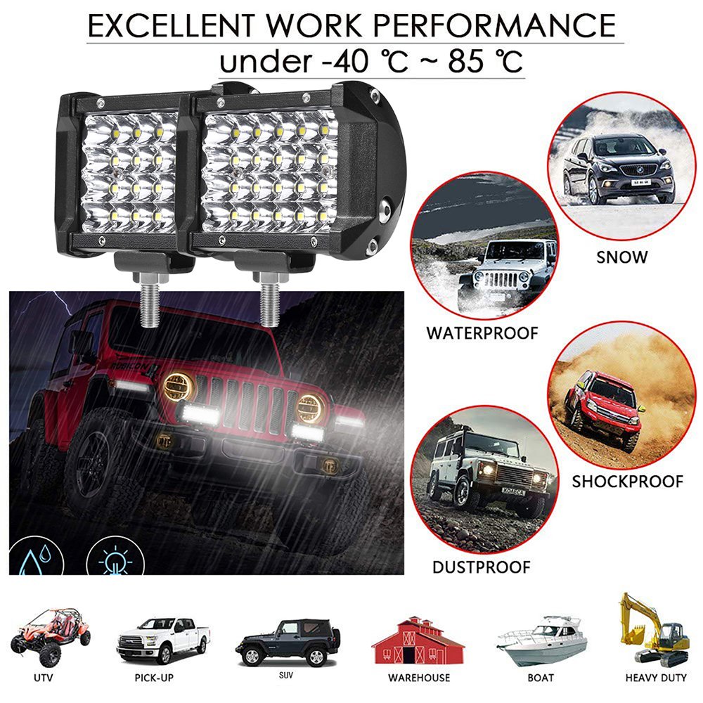 4 Inch 72W LED Bar Offroad 12V 24V LED Light Bar for Car Truck Tractor Boat Atv Spot Flood Beam LED Work Light Bar