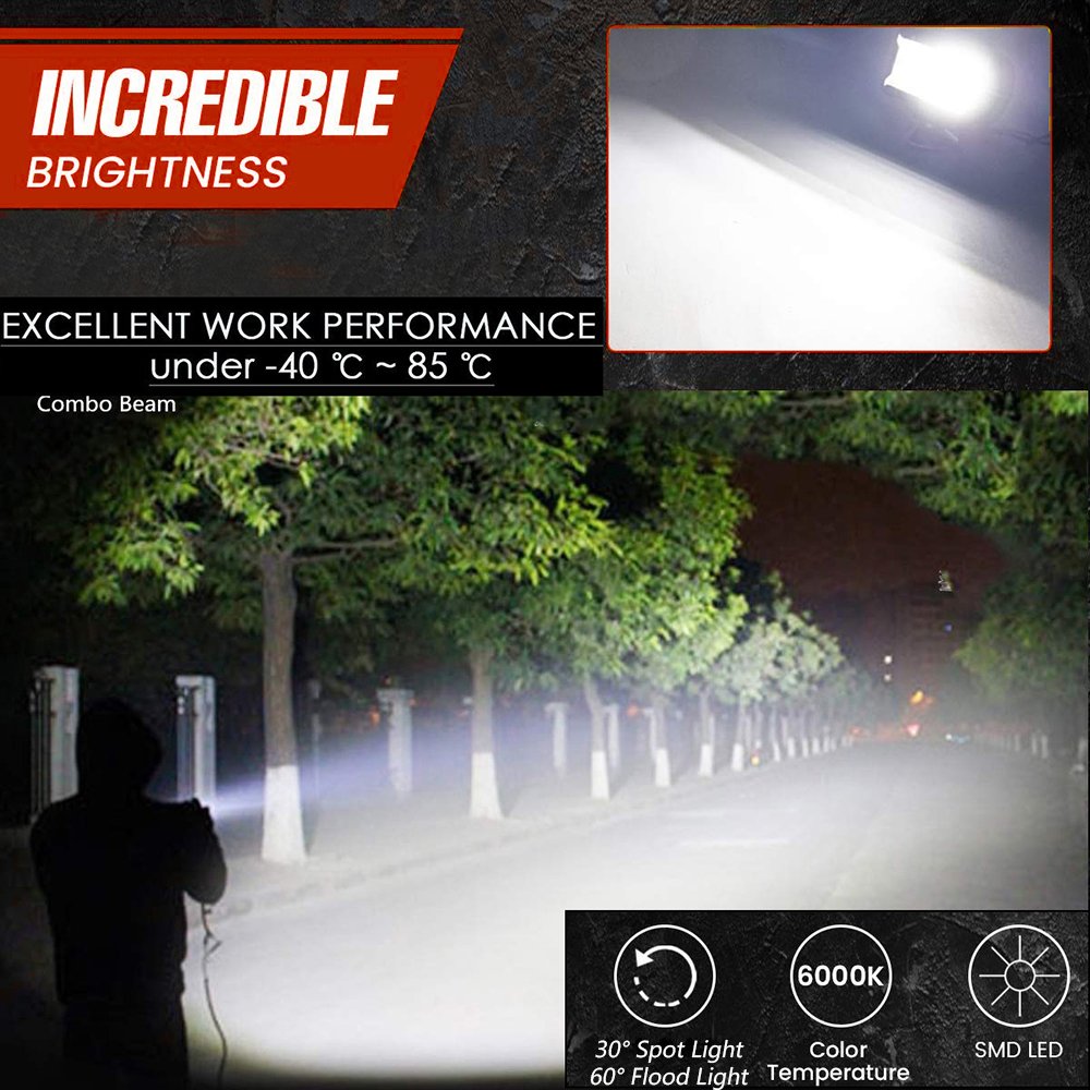 4 Inch 72W LED Bar Offroad 12V 24V LED Light Bar for Car Truck Tractor Boat Atv Spot Flood Beam LED Work Light Bar