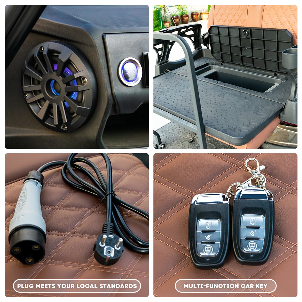 Lead battery Suitable 4x4 atv Sightseeing Bus Club Car 6 Seat Wheel Lithium Battery Electric Golf Cart For Sale