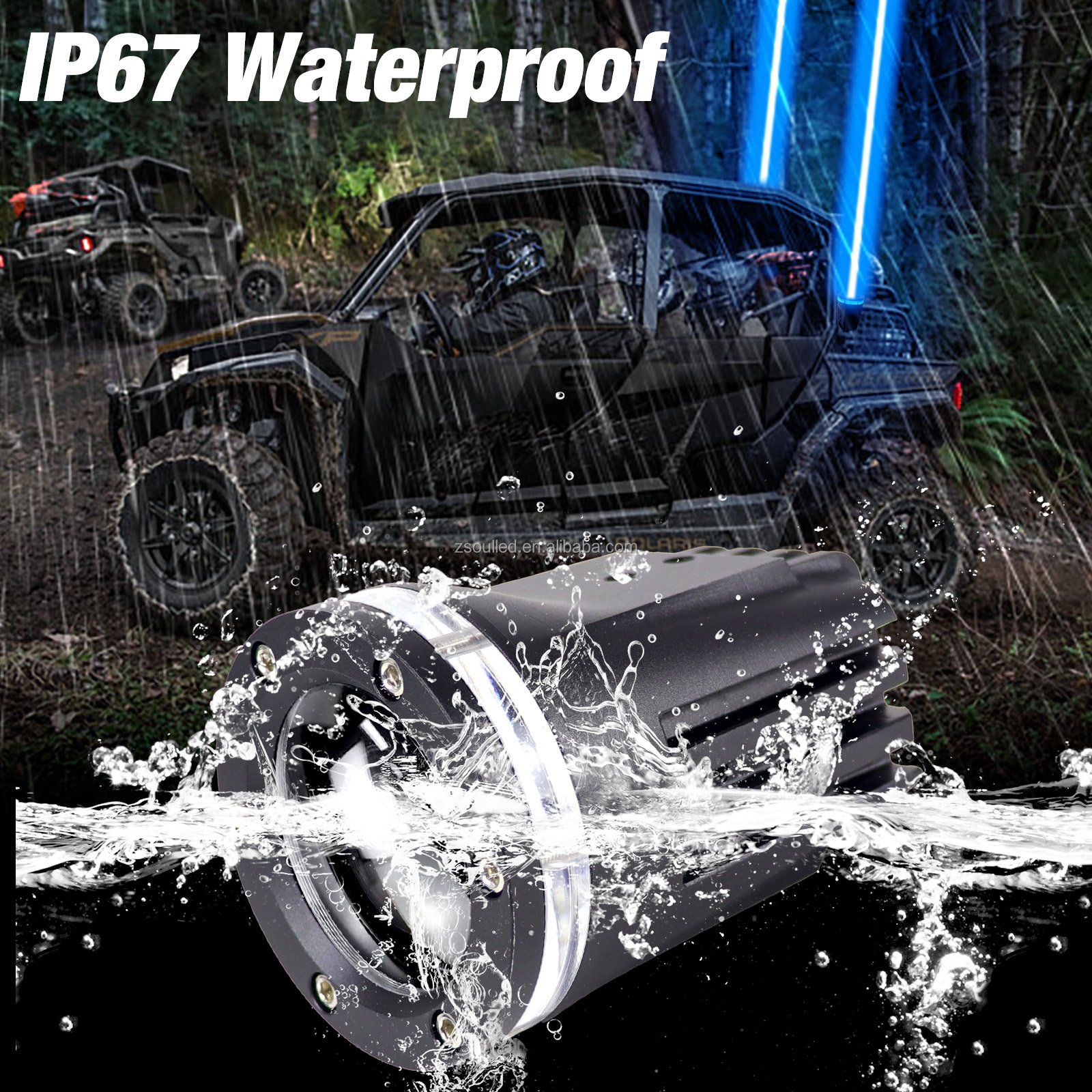 Super Bright RGBW LED Laser Whip Light with Rocker Switch Remote and APP control Led Whip Light 12-24V for ATV UTV Off Road