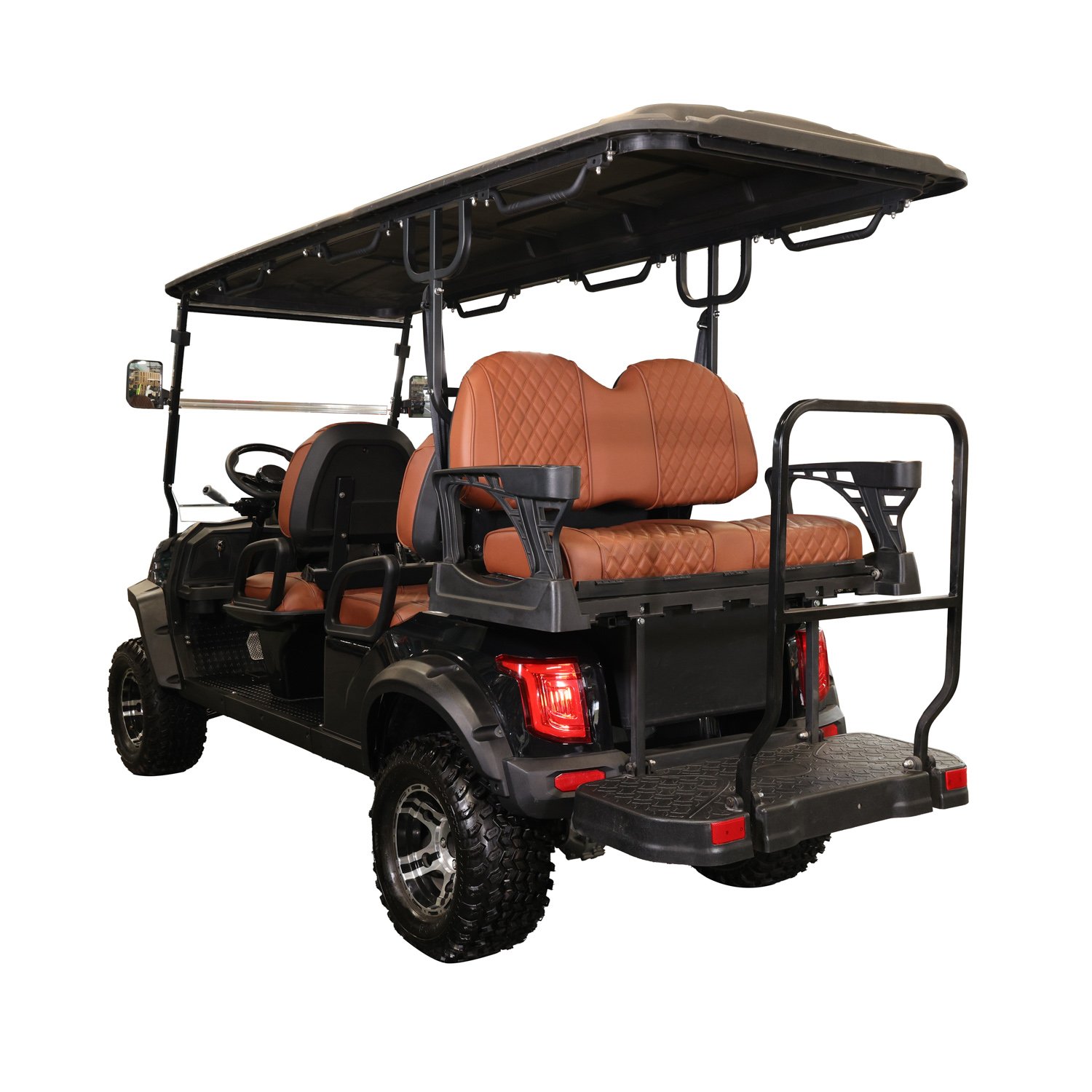 Advanced Luxury Electric Golf Cart with Elevated Suspension Features