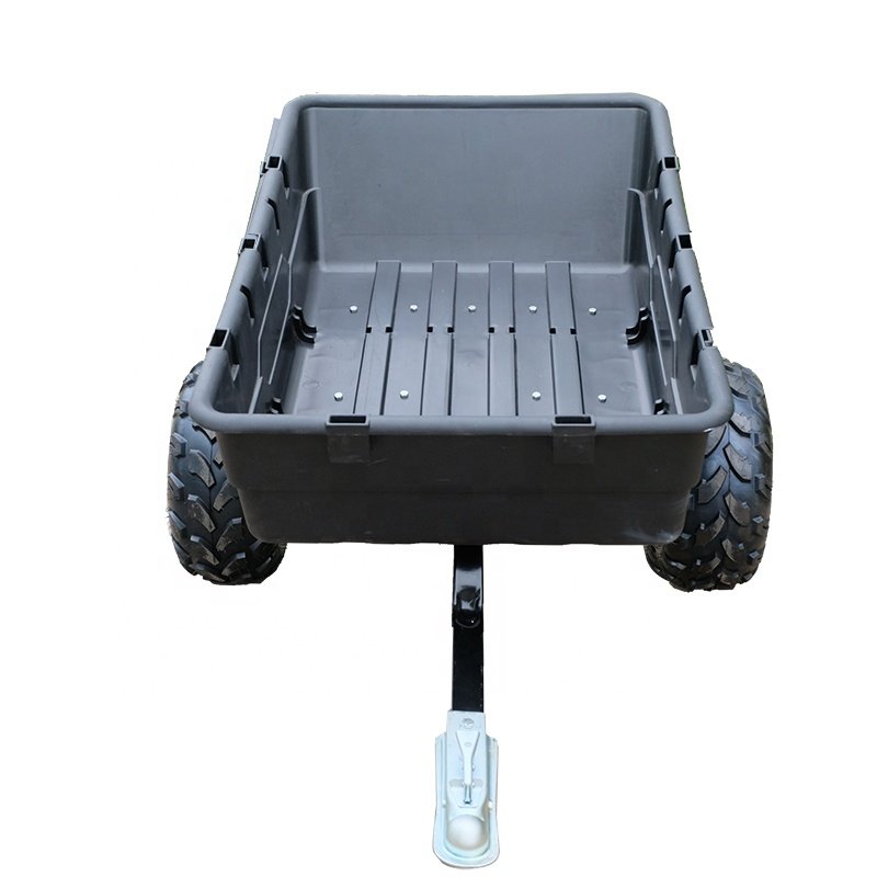 Utility 2 Wheels Lawn Motorcycle Truck Tow-Behind Tipping Trailer ATV Dump Large Load Capacity Outdoor ATV Cart Trailer