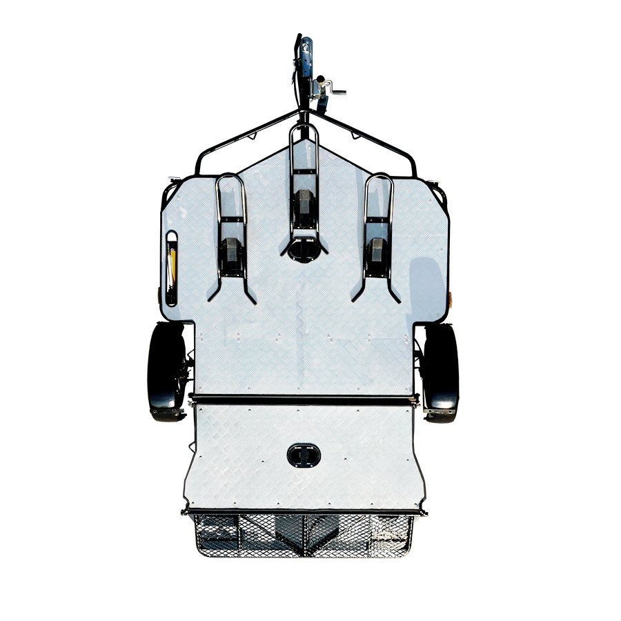 Two-Seater Motorcycle and ATV Trailer Steel Tilting Design for Convenient Storage and Transport