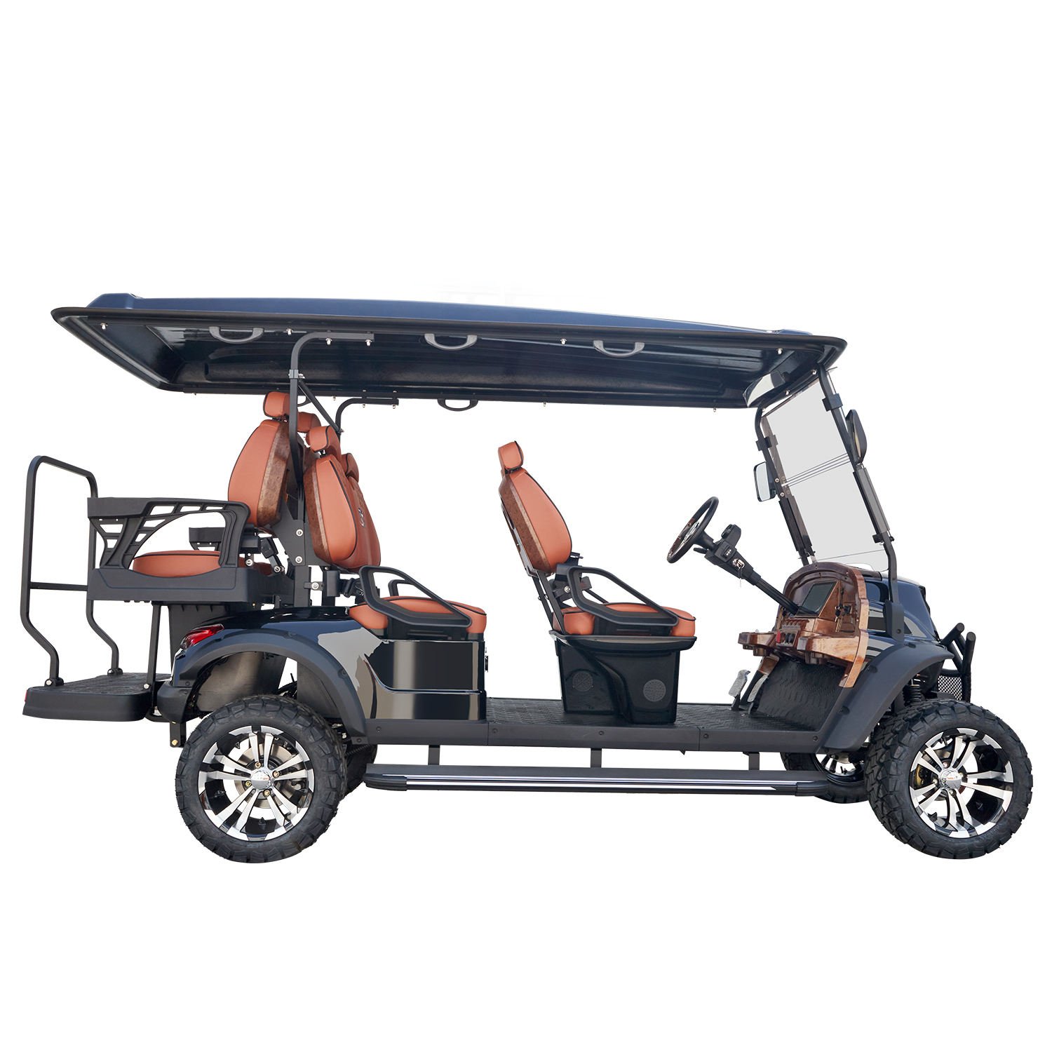 Customised Electric Golf Cart 4+2 6 Seater Club Car Electric Sightseeing Car For Hotel Villa Garden