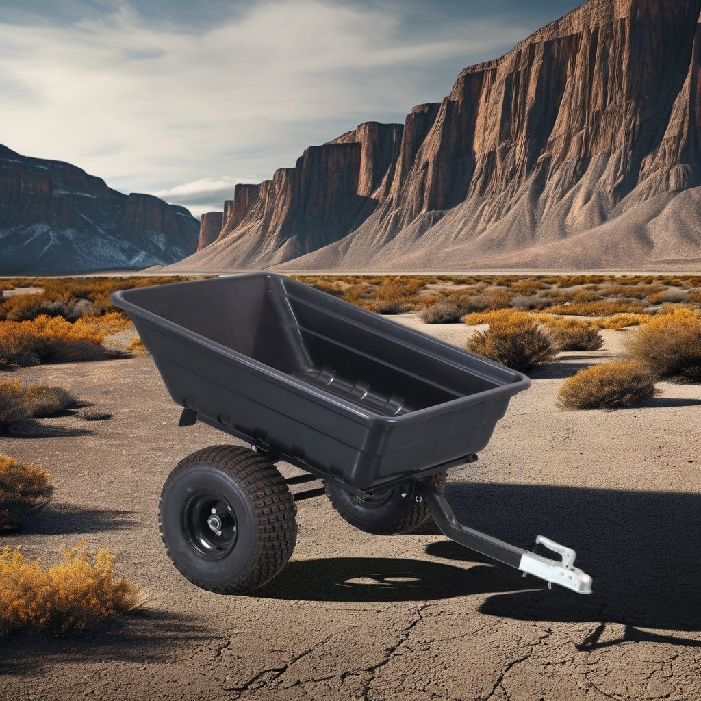 ATV Moto Trailer Tow Behind 10 Cuft Plastic Cart
