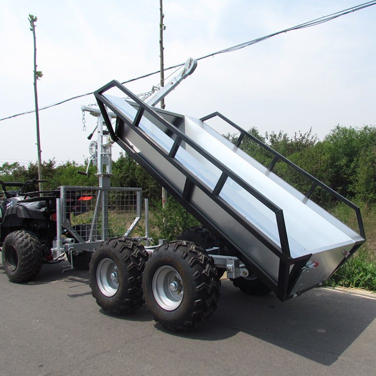 1000 Lbs dump trailer Farm Log Loader Atv Timber Trailer Farm Tractor Heavy duty garden trailer lawn dumping ste