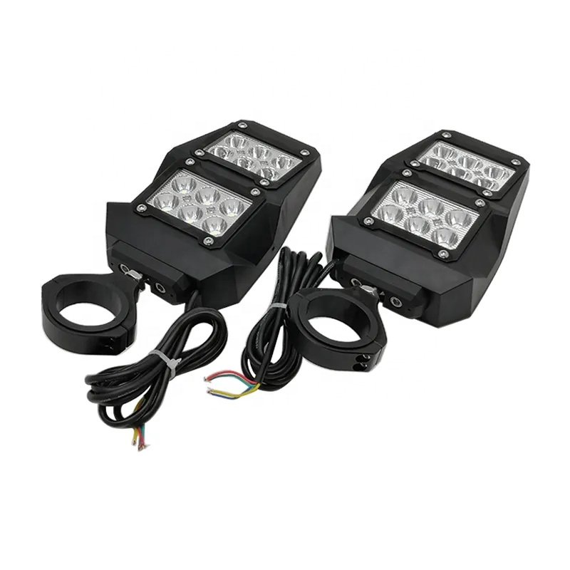 ATV/UTV Parts Accessories UTV Rear View Side Mirrors LED Spot Lights For 1.75" 2" Roll Bar