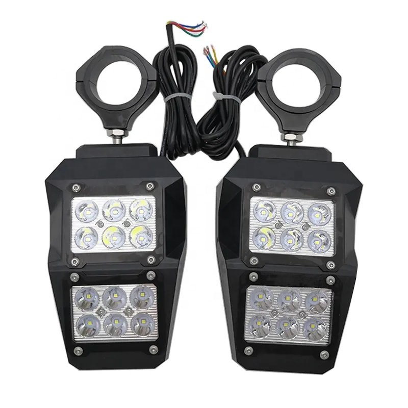 ATV/UTV Parts Accessories UTV Rear View Side Mirrors LED Spot Lights For 1.75" 2" Roll Bar