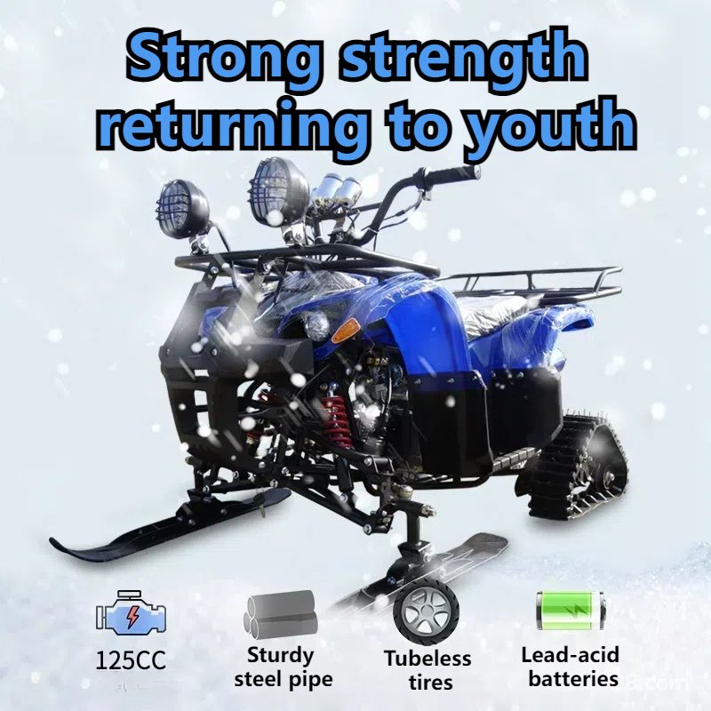 ATV Beach Car Four Wheel Snowmobile Snow Off-road Beach Car Four Wheel Track Sled Motorcycle Sled