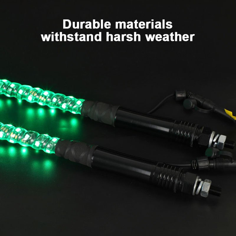 Customizable Whip Light 2ft 3ft 4ft APP Remote 366 Mode RGB Chasing Antenna LED Whip Light for UTV ATV RZR SXS Dune Buggy