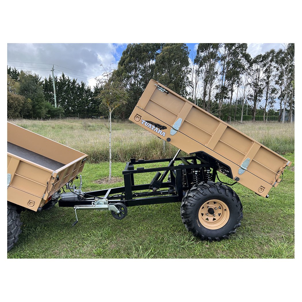 Utility Pull Farm Vehicle Long Trailer Atv With Inertia Brakes And Electric Hoist