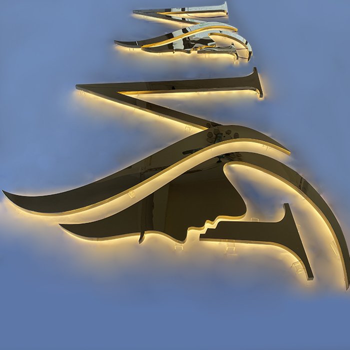 Custom Outdoor Led Advertising Metal Signage 3D Illuminated Cafe Shop Logo Name Letter Sign