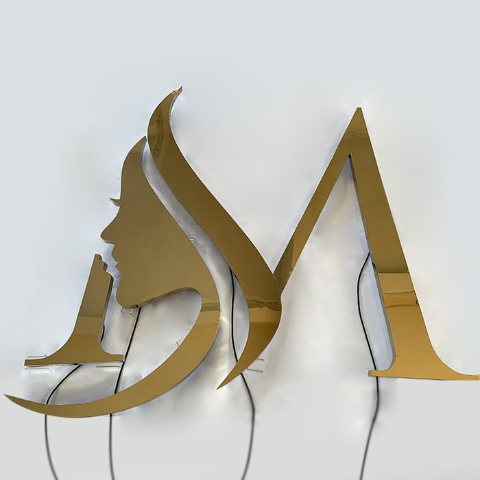 Custom Outdoor Led Advertising Metal Signage 3D Illuminated Cafe Shop Logo Name Letter Sign