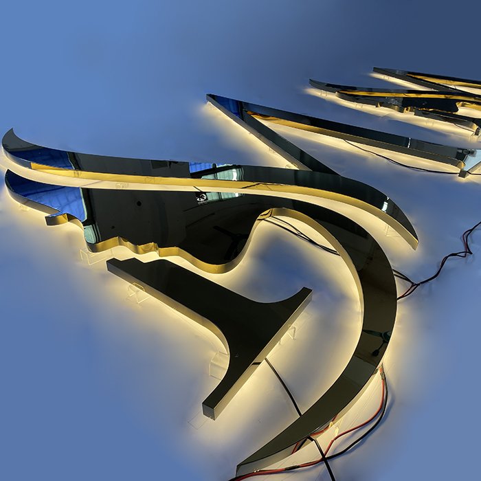 Custom Outdoor Led Advertising Metal Signage 3D Illuminated Cafe Shop Logo Name Letter Sign