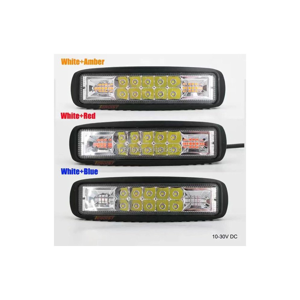 6Inch 48W Super Slim White Red Blue Amber Car SUV BUS Truck 12V 24V LED Work Light Bar Warning Light