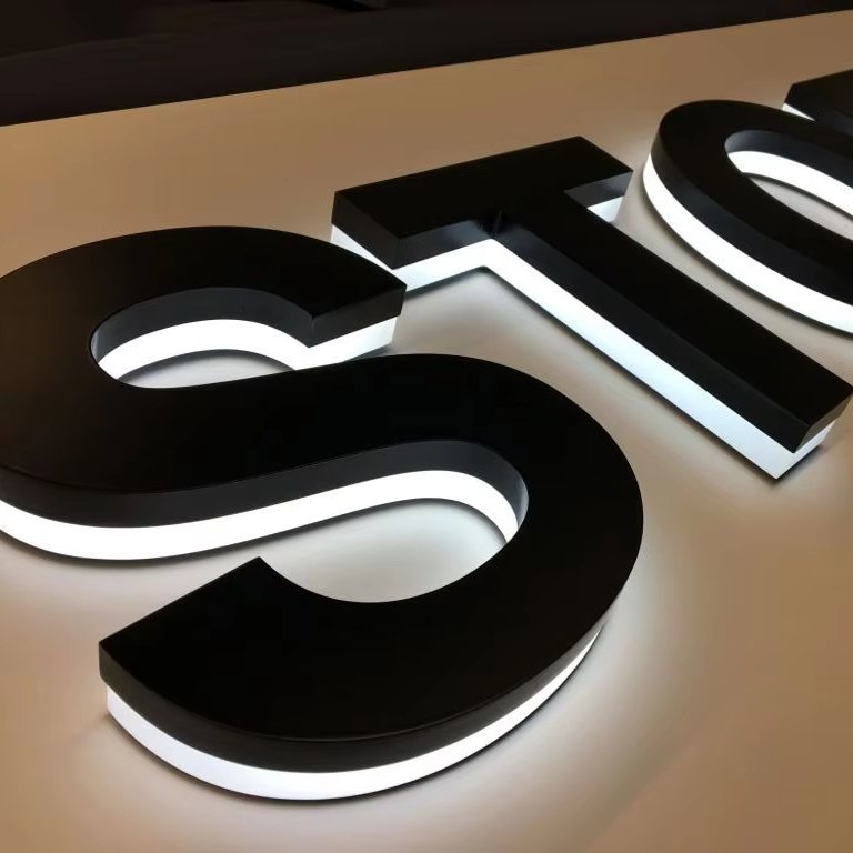 Pled Metal Wall Letters Gold 3d Stainless Steel Signs Backlit Sign Channel Letter Led Signs for Business