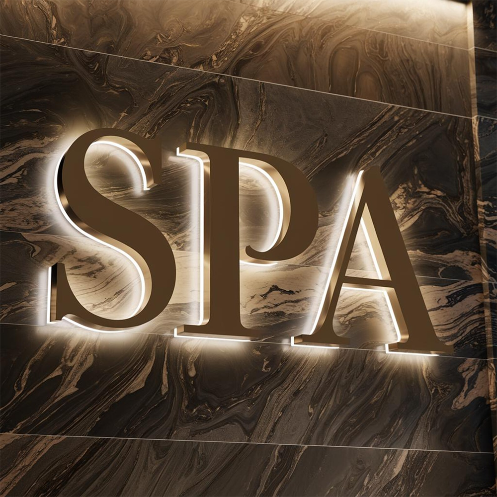 Fashionable Metal Mirror Back Lighting Logo Signage LED Advertising Letter Signs for Beauty Salon Stores