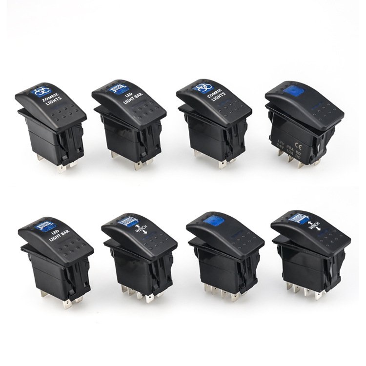Best-selling Car RV Yacht Bus Bus Conversion Switch Boat Type Switch Double Lights Warped Board Boat Type Switch