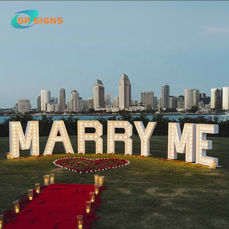 SP Factory Custom 3ft 4ft Marquee Alphabet Love Letters Decor Marry Me Lights Marquee Numbers Giant Light up Letters Led