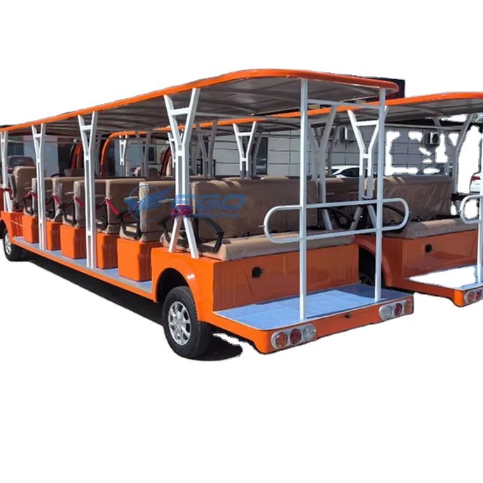 23 Seats Big Bus Sightseeing Car 4KW 72V Battery Powered Shuttle Bus Car Reception Bus