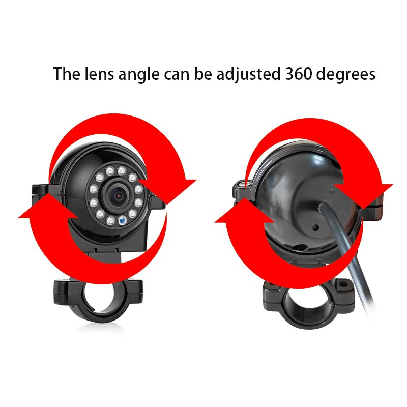 12 LED Lights Side Camera for Truck AHD 1080P HD Night Vision IP68 Waterproof Bus Rear Camera